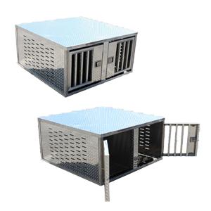 Aluminio cajas de perro de caza