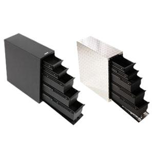 Ruedas de camioneta, cajas de herramientas con cajones